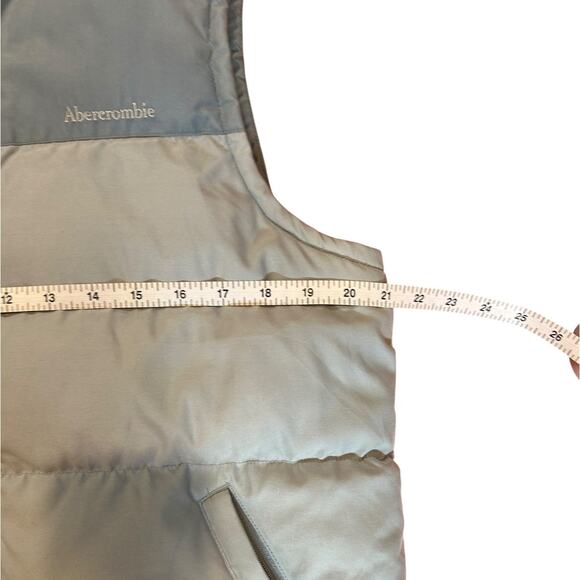 ABERCROMBIE & FITCH Vintage Two Tone Blue Retro Goose Down Puffer Vest MEDIUM - Picture 4 of 8